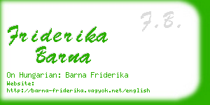 friderika barna business card